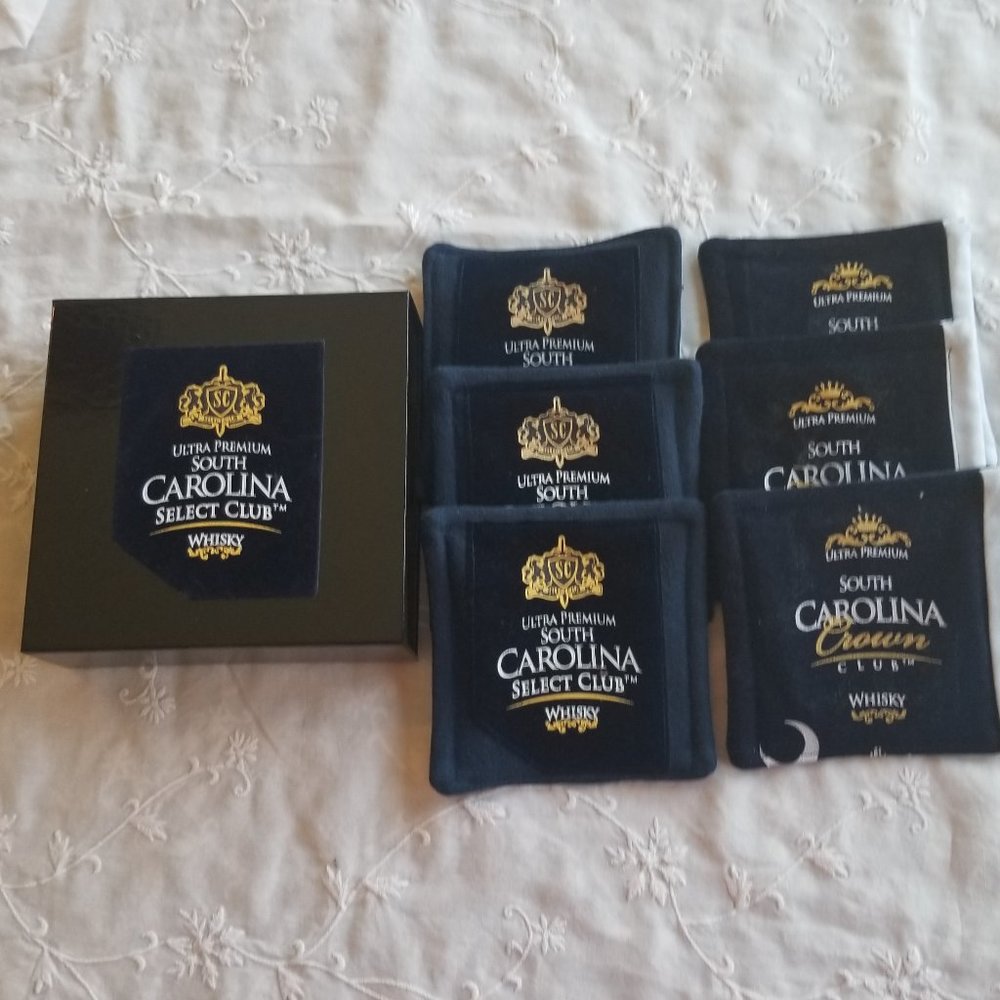 Ultra Premium SC Whiskey coasters and box